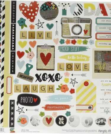 SIMPLE STORIES - Collezione LIFE IN COLOR - Cardstock stickers