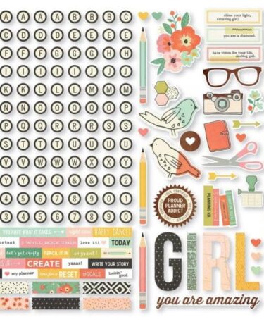 SIMPLE STORIES - Collezione THE RESET GIRL- Cardstock stickers