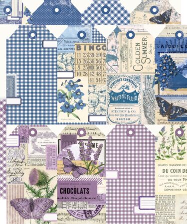 SIMPLE STORIES - Collezione Simple Vintage Essentials Color Palette - Carta patterned - Blue & Purple Tags