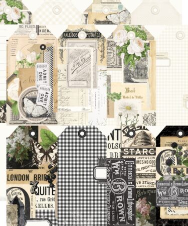 SIMPLE STORIES - Collezione Simple Vintage Essentials Color Palette - Carta patterned - Cream & Black Tags