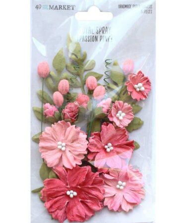 49 And Market Royal Spray Paper Flowers 15/Pkg - Passion Pink