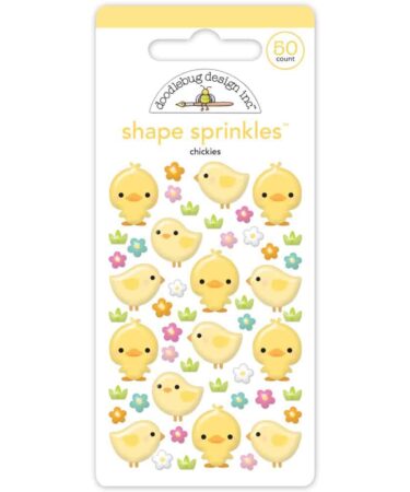 DOODLEBUG -Collezione bunny hop - Sprinkles Adhesive Enamel Shapes -  chickies