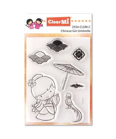 IMPRONTE D'AUTORE - set di timbri Chinese Girl Umbrella