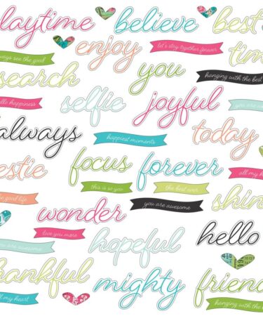 Alternative view of 49 and Market - Collezione Kaleidoscope - Chipboard Set Words