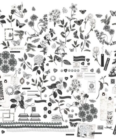 Alternative view of 49 And Market - Color Swatch Collezione  Charcoal -mini Laser Cut Outs Elements