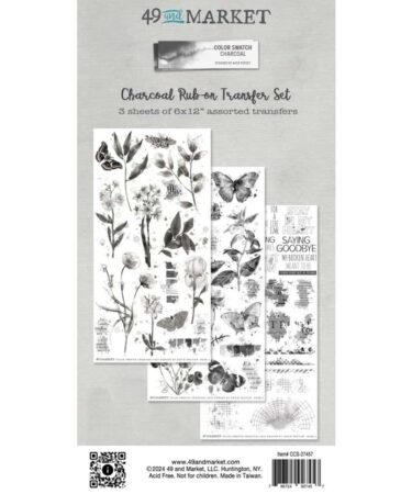 49 And Market - Color Swatch Collezione Charcoal -Rub-On Transfer Set