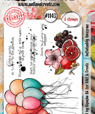 AALL & CREATE - #1143 - A6 Stamp Set - Inflateably Awesome