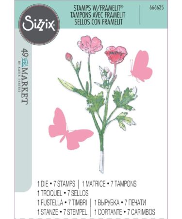 Sizzix Framelits Die & A5 Stamp Set By 49 & Market 8/Pkg 666635