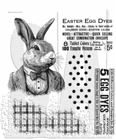 Tim Holtz Cling Stamps 7"X8.5" - Mr. Rabbit