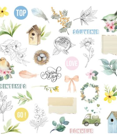 Les Ateliers de Karine -  Collezione MIMOSA FOREVER - Die Cuts  Vellum
