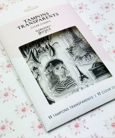 Florilèges Design -Collezione LA VIE EN ROSE - Timbro in silicone BONJOUR PARIS