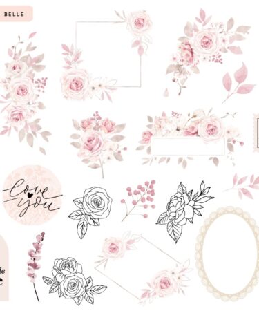 Florilèges Design - Collezione LA VIE EN ROSE - Die cuts LA VIE EN ROSE