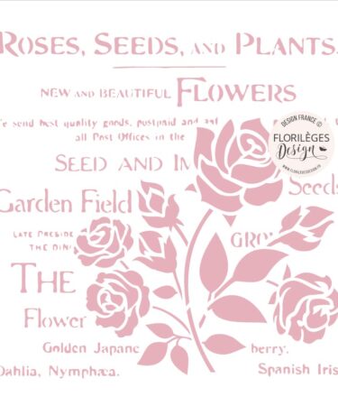 Florilèges Design - Collezione LA VIE EN ROSE - stencil JARDIN DE ROSES