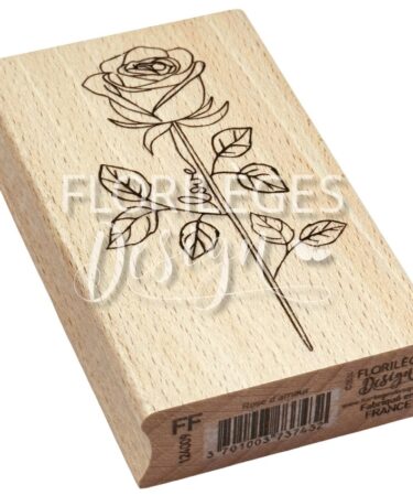 Florilèges Design -Collezione LA VIE EN ROSE - Timbro in legno  ROSE D'AMOUR
