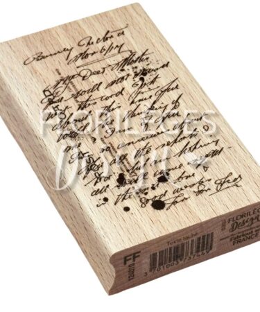 Florilèges Design -Collezione LA VIE EN ROSE - Timbro in legno  TEXTE TACHÉ