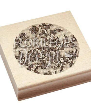 Florilèges Design -Collezione LA VIE EN ROSE - Timbro in legno  BULLE DE DENTELLE