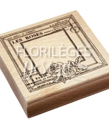 Florilèges Design -Collezione LA VIE EN ROSE - Timbro in legno  CADRE AUX ROSES