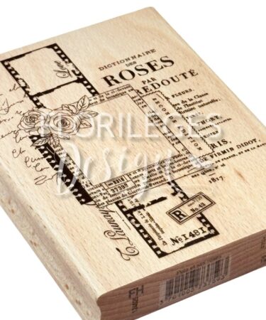 Florilèges Design -Collezione LA VIE EN ROSE - Timbro in legno  POLA ET SES ROSES