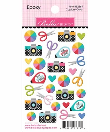 Bella Blvd - Collezione Let's Scrapbook! Epoxy Stickers - Capture Color