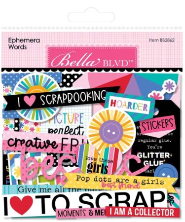 Bella Blvd - Collezione Let's Scrapbook! Cardstock Ephemera - Words, Let's Scrapbook!