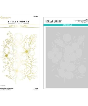 SPELLBINDERS - Glimmering Buttercups Glimmer Plate and Stencil Bundle