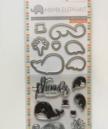 Mama Elephant & Hampton art - Clear Acrylic Stamp & Die Set WHALE