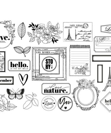 FLORILEGES DESIGN- COLLEZIONE LA VIE EN ROSE DIE CUTS CALQUE LA VIE EN ROSE