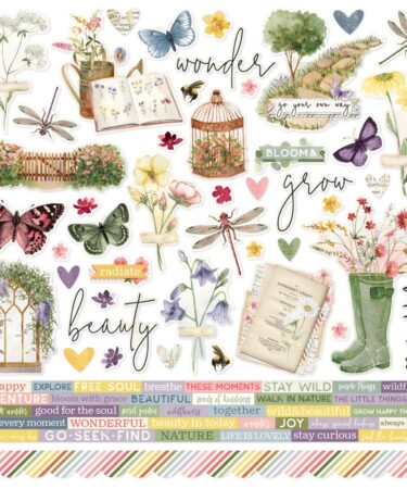 SIMPLE STORIES - COLLEZIONE Simple Vintage Meadow Flowers - CARDSTOCK STICKERS