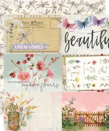 SIMPLE STORIES - COLLEZIONE Simple Vintage Meadow Flowers - 12x12 Double-Sided Designer - 4X6 ELEMENTS