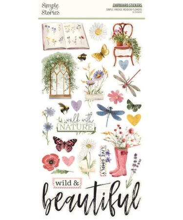 SIMPLE STORIES - COLLEZIONE Simple Vintage Meadow Flowers - 6X12 CHIPBOARD