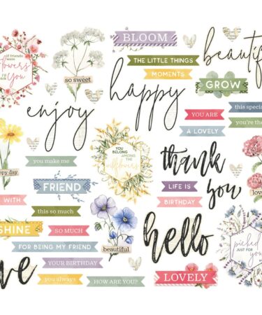 Alternative view of SIMPLE STORIES - COLLEZIONE Simple Vintage Meadow Flowers - SENTIMENT BITS & PIECES