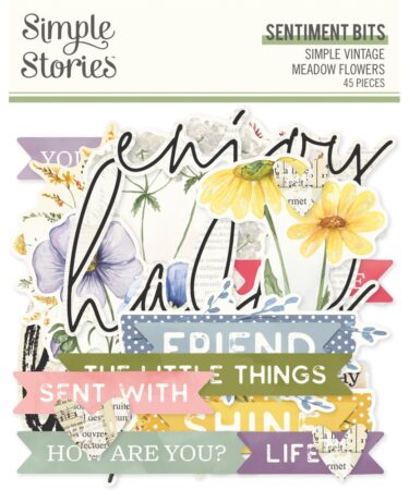 SIMPLE STORIES - COLLEZIONE Simple Vintage Meadow Flowers - SENTIMENT BITS & PIECES