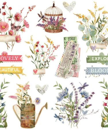 Alternative view of SIMPLE STORIES - COLLEZIONE Simple Vintage Meadow Flowers - CHIPBOARD CLUSTERS