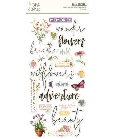 SIMPLE STORIES - COLLEZIONE Simple Vintage Meadow Flowers - FOAM STICKERS