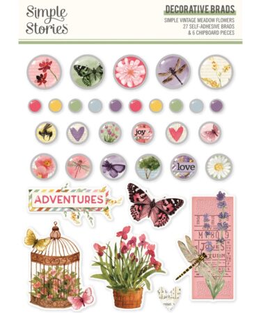 SIMPLE STORIES - COLLEZIONE Simple Vintage Meadow Flowers -  DECORATIVE BRADS