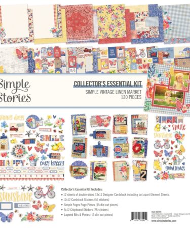 SIMPLE STORIES - COLLEZIONE Simple Vintage Linen Market - COLLECTORS ESSENTIALS KIT