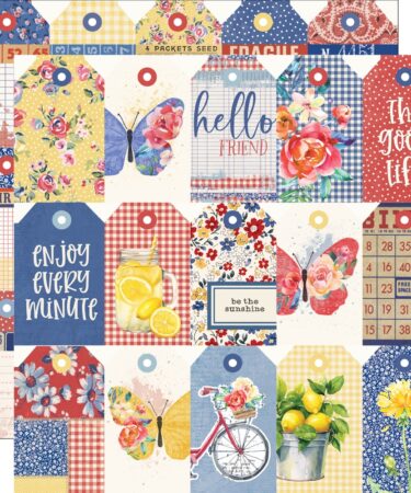 SIMPLE STORIES - COLLEZIONE Simple Vintage Linen Market - 12x12 Double-Sided Designer- TAG ELEMENTS