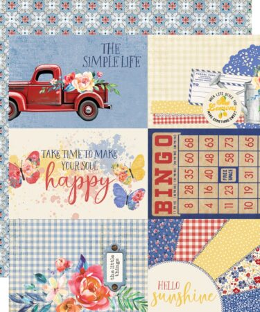 SIMPLE STORIES - COLLEZIONE Simple Vintage Linen Market - 12x12 Double-Sided Designer- 4X6 ELEMENTS