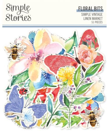 SIMPLE STORIES - COLLEZIONE Simple Vintage Linen Market - FLORAL BITS & PIECES