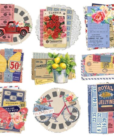 Alternative view of SIMPLE STORIES - COLLEZIONE Simple Vintage Linen Market - CHIPBOARD CLUSTERS