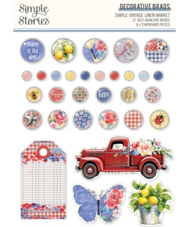 SIMPLE STORIES - COLLEZIONE Simple Vintage Linen Market - DECORATIVE BRADS