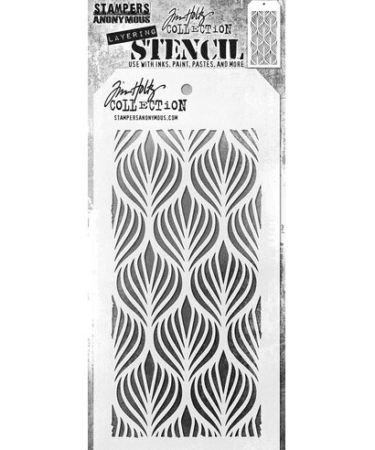 Tim Holtz Layered Stencil 4.125"X8.5" - Deco Feather