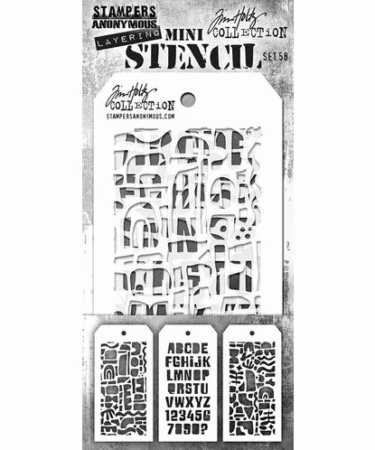Tim Holtz Mini Layered Stencil Set 3/Pkg - #58