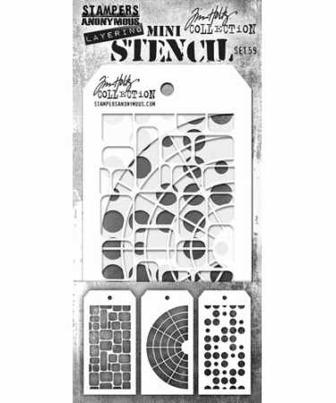 Tim Holtz Mini Layered Stencil Set 3/Pkg - #59