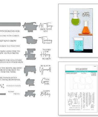 SPELLBINDERS - Propagation Garden Sentiments Stamp & Die Cutting Set
