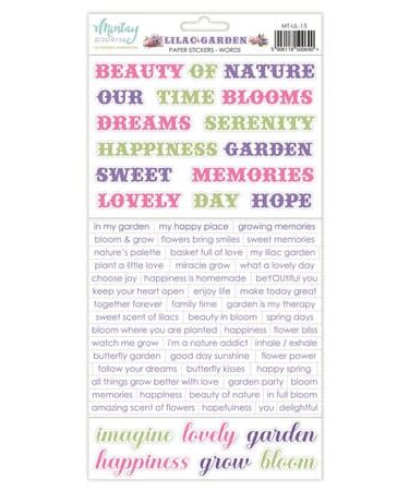MINTAY - Collezione Lilac Garden, Paper Stickers - Words (6"x12")
