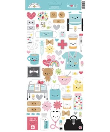 DOODLEBUG DESIGN - Collezione Happy Healing -  happy healing icons stickers
