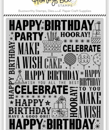 HONEY BEE- Celebrate Background 5x6 Rubber Cling Stamp Set