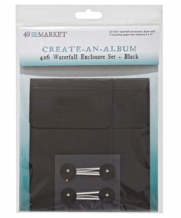 49 And Market Create-An-Album Waterfall Enclosure Set 4"X6" - Black