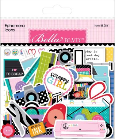 Bella Blvd - Collezione Let's Scrapbook! Cardstock Ephemera Icons